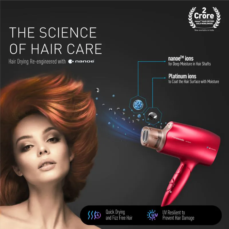 Panasonic Hair Dryer With Nanoe Technology For Shinier, Healthier
