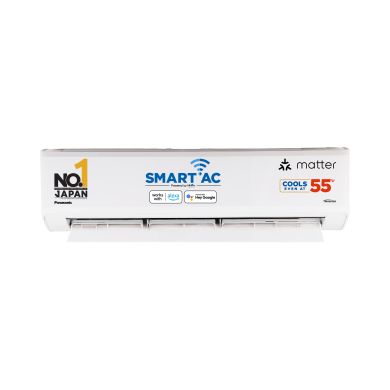 Panasonic 2.0 Ton 4 Star Premium Wi-Fi Inverter Smart Split AC (India 1st Matter Enabled RAC, Higher Airflow, 55 Deg. C Operation, Copper Condenser, 7in1 Convertible, True AI, 4-Way Swing, PM 0.1 Filter, CS/CU-NU24AKY4W, 2025 Model, White)