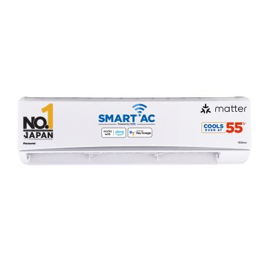 Panasonic 2.2 Ton 4 Star Premium Wi-Fi Inverter Smart Split AC (India 1st Matter Enabled RAC, Higher Airflow, 55 Deg. C Operation, Copper Coandenser, 7in1 Convertible, True AI, 4-Way Swing, PM 0.1 Filter, CS/CU-QU26BKYFM, 2025 Model, White)