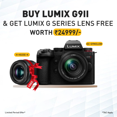 Lumix G9II 25 Mega Pixel Mirrorless MFT Digital Camera with 12-60mm Lens, Phase Hybrid Auto Focus, C4K/4K 120p/ 100p FHD 280p (DC-G9M2LGW, Black)