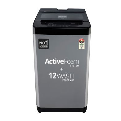 6.5 Kg 5 Star Fully-Automatic Top Load Washing Machine (NA-F65LF3CRB, Charcoal Inox Grey, Drynamic Spin, Active Foam Wash Technology, 12 Wash Program)