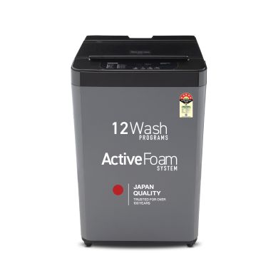 8 Kg 5 Star Fully-Automatic Top Load Washing Machine (NA-F80LF4CRB, Charcoal Inox Grey, Drynamic Spin, 12 Wash Programs, Eco Wash, Big Lint Filter)
