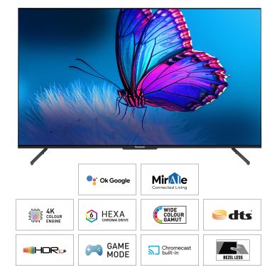 163 cm (65 inches) 4K Ultra HD Smart LED Google TV TH-65PX800DX (4K Colour Engine, HDR 10+, Dolby Vision & Atmos, Home Theatre Built-in with Tweeter)