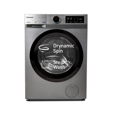8 Kg 5 Star Fully-Automatic Front Load Washing Machine (NA-148MG2L01, Dark Silver, Drynamic Spin, MirAIe, Gentle Kizukai Wash Lite,  Quick 15, Baby Care, 15 Wash Programs)