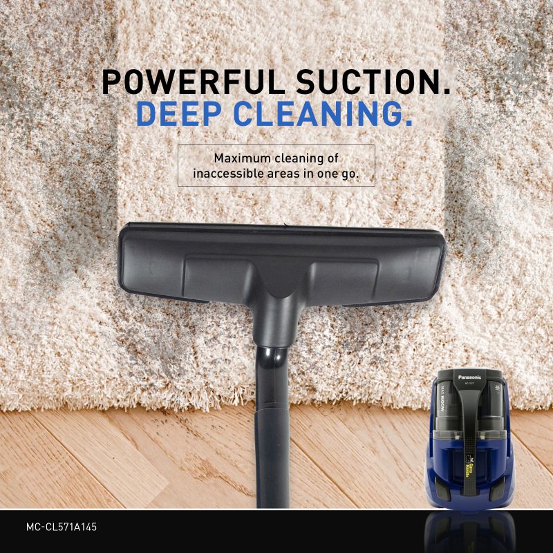 Powerful Vacuum Cleaner with Detachable Dust Container, HEPA
