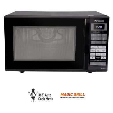 27L Convection Microwave Oven (NN-CT645BFDG, Black Mirror, 360 Heat Wrap, Magic Grill, 101 Auto Cook Menus)
