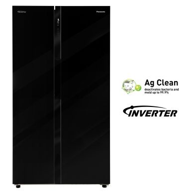 592L Wifi Inverter Frost-Free Side by Side Refrigerator (NR-BS62GKX1, Black, Premium Glass Finish)