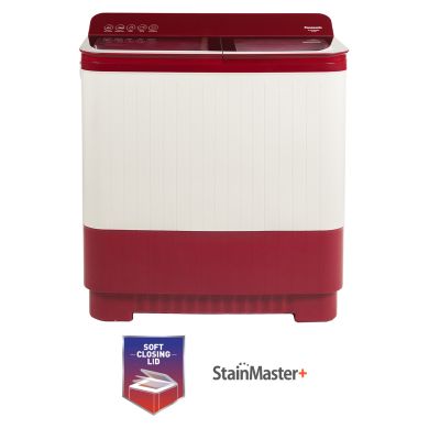 12 kg 5 Star Semi-Automatic Glass Lid Top Loading Washing Machine with Powerful Motor (NA-W120H6RRB, Red, Active Foam System)