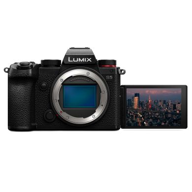 Lumix S5 24.2 MP CMOS Sensor Mirrorless Fullframe Digital Camera, Dual Native ISO, Multi Recording Modes, 4K 10-bit Video (DC-S5GW-K, Black)