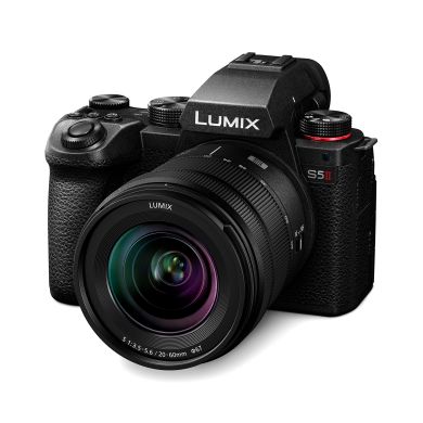 Lumix S5II 24.2 MP CMOS Sensor Mirrorless Fullframe Digital Camera, Active Image Stabilization, Phase Detect Autofocus, 6K 30p/10-bit Recording (DC-S5M2KGW, Black)