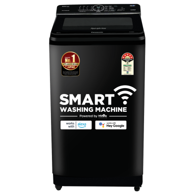 8 Kg Wifi Fully-Automatic Top Loading Smart Washing Machine (NA-F80X10PRB, Pure Black, Compatible with Alexa)