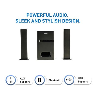 80 W, 2.1 CH USB, Auxiliary Multimedia Speaker System with Convertible Soundbar and Multi-Connectivity Option (SC-HT260GW-K, Black)