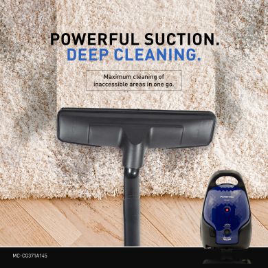 Light and Powerful Vacuum Cleaner, Washable Cloth Bag, Electrostatic Filter, Dust Indicator and Diamond Cut Finish (MC-CG371A145, Blue)