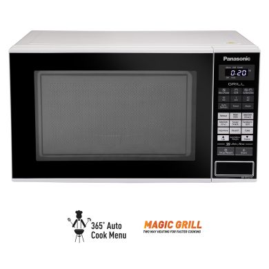 20L Grill Microwave Oven (NN-GT221WFDG, White, Power Grill, Auto Defrost, 38 Auto Cook Menus)