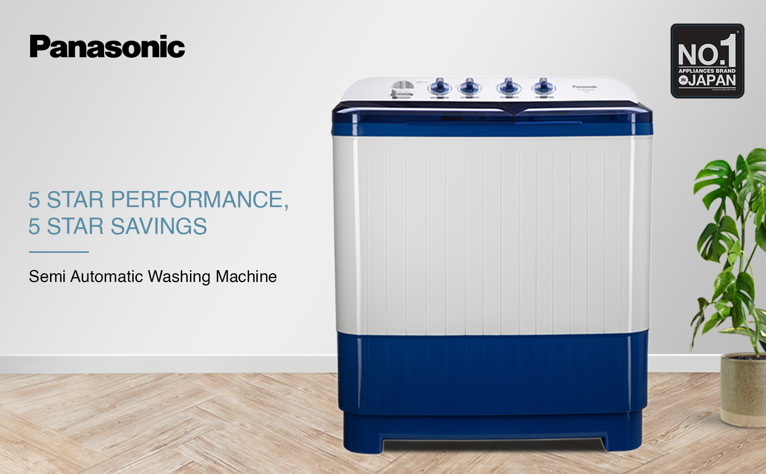 panasonic 7 kg 5 star semi-automatic washing machine (na-w70l6arb, blue, powerful motor)